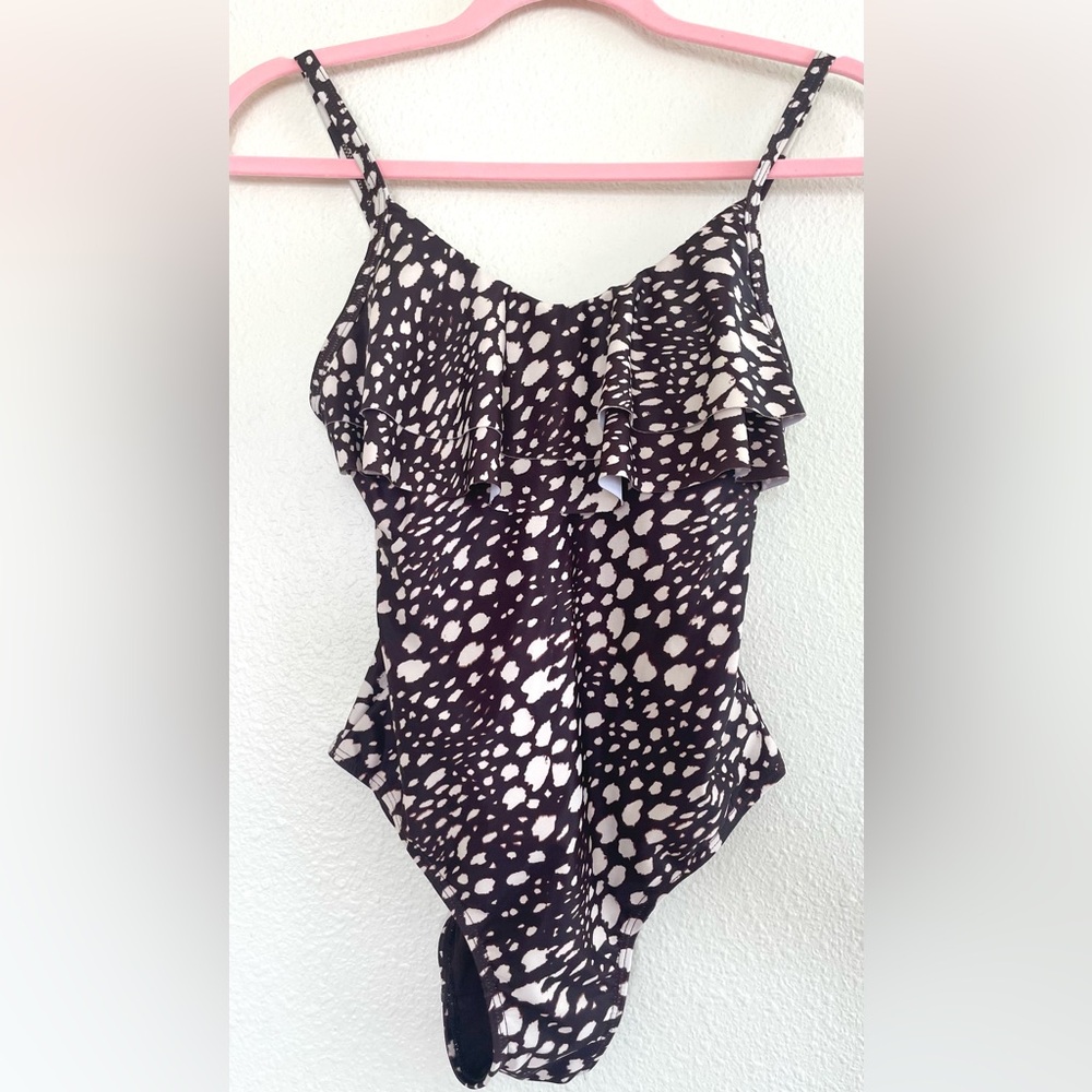 Primark cares Women’s Bathing Suit Brown with animal print size 2 swimwear swim